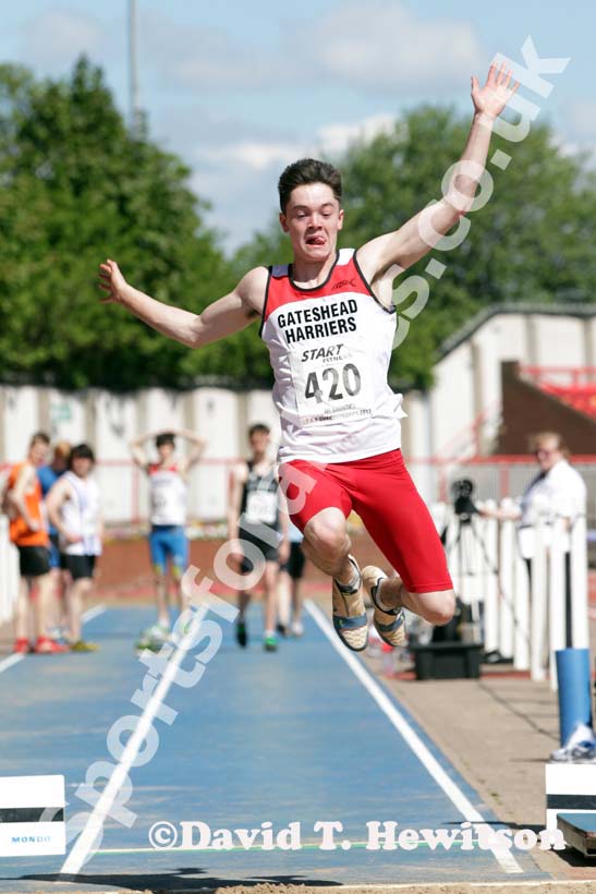 Zachary Haddon (Gateshead) winner of the under-17s long jump at the North Eastern Champs, Gateshead.